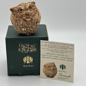 VTG HARMONY KINGDOM ROLY POLY "BRANDO" DOG TRINKET BOX BY ADAM BINDER ~ NEW!